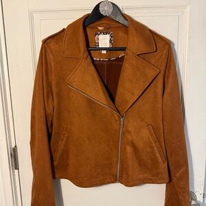 LC Lauren Conrad Faux Suede Moto Jacket